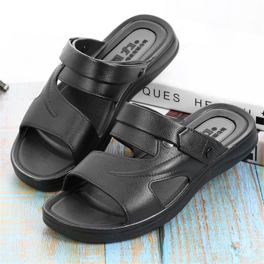 回力上海回力凉鞋男简约夏季休闲日常工作两穿柔软透气透气沙滩凉拖鞋 回力3888/黑色 40