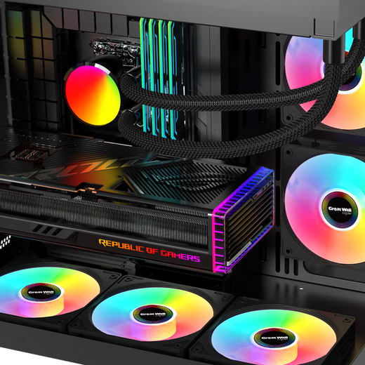 长城（Great Wall）阿基米德X120定色版 12CM风扇（RGB灯效/减震脚垫/大4Pin接口/加强筋条/长线材/安静耐用）