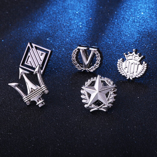 月蝶（YUEDIE）复古金色麦穗字母V小胸针三叉皇冠五角星领针男女衬衫西装情侣配饰胸花领扣 金色皇冠