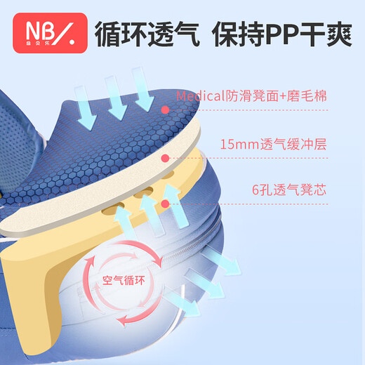纽贝乐婴儿腰凳宝宝抱娃神器多功能小孩抱带新生儿童前抱式坐凳四季通用 高配款温静蓝：腰腹前后减压