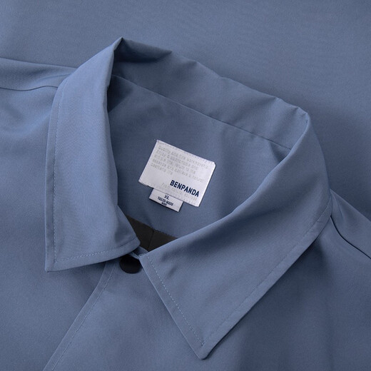 Panda Ben (ben.panda) Pu Yixing's same style jacket men's coat new work clothes cotton clothes men's trendy ins coaching clothes casual cotton clothes smoke blue (letter embroidery style) M