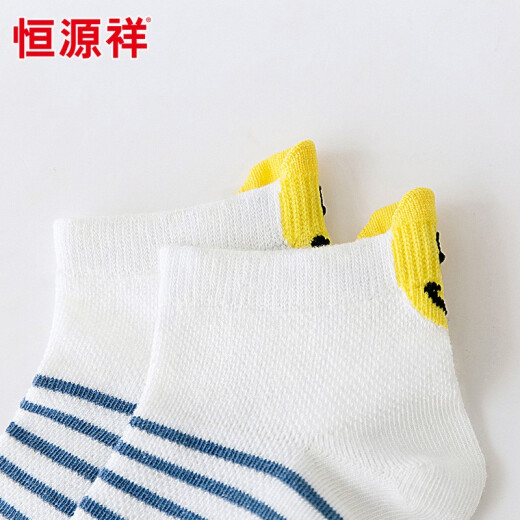 Hengyuanxiang children's socks spring and summer baby socks mesh cotton socks boys and girls short socks five colors 10 pairs [(5-8 years old) suitable for feet about 17-20CM]