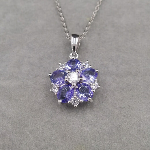 DL 1998 Fat Donglai same style tanzanite pendant 2024 new style silver plated platinum inlaid without chain without chain 925 silver