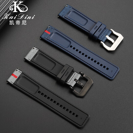Kaidini Adaptado a Panerai Sumersible Stealth Serie PAM1391/1565/1579 Correa de goma de nylon Hebilla de color de acero original original 24 mm