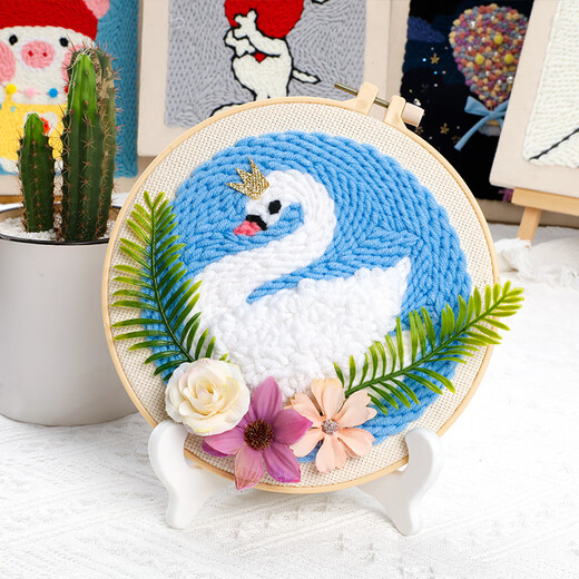 
Children's handmade DIY yarn poke embroidery material bag Russian embroidery poke embroidery school handmade lesson self-embroidery gift Little Red Riding Hood + adjustable poke needle ++ wooden stand