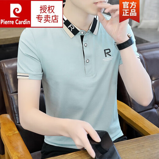 皮尔卡丹（pierre cardin）夏季商务休闲男装短袖t恤翻领条纹polo保罗衫中青年大码衣服 7029条纹白色 L
