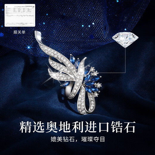 Huaying (HUAYING) light luxury high-end brooch women's corsage suit jacket brooch jewelry anniversary birthday gift for girlfriend and wife brilliant zircon luxury star brooch
