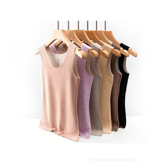 Love Autumn and Summer Wool Silk German Velvet Vest Women's Winter Velvet Thickened Inner with Heating Seamless Bottoming and Warm Inner Pink Suit Wool Silk XXL Suitable for 140-155 Jin Jin is equal to 0.5 kg