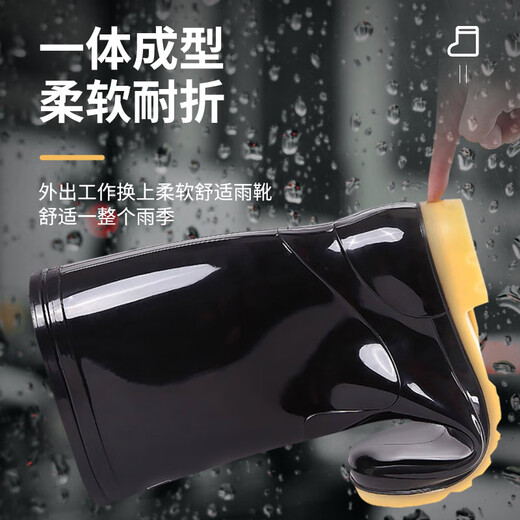 回力807中筒黑色雨靴男女士水鞋防滑防水户外塑胶套鞋胶鞋40