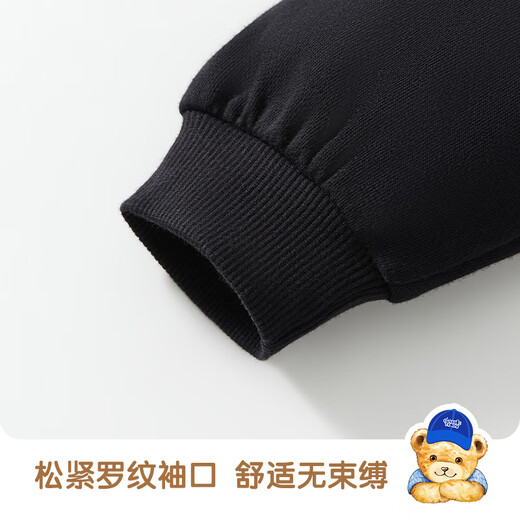 Classic Teddy Classic Teddy Children's Clothing Boys' Sweaters Children's Autumn Clothing Medium and Large Children's Casual Tops Fashionable and Versatile Black 120