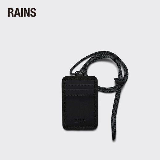 Rains Card Badge三卡槽带挂绳时尚经典卡夹挂脖工作证夹工作牌/16780 黑色 均码