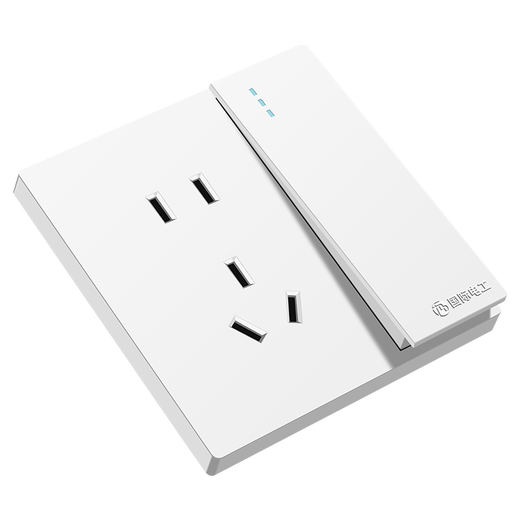 International Electrician 86 type concealed cream wind switch socket panel household wall power supply cream white one-open five-hole socket five-hole socket