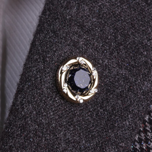 Shijun (SHIJUN) light luxury men's brooch, high-end, deep and vast starry sky stone collar pin, women's suit formal suit brooch, vast starry sky stone (gold) brooch brooch