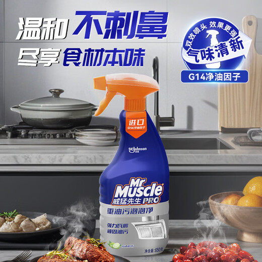 Mr Muscle Oil Cleaner Range Hood Oil Bubble 650g*2 Small Lime Scent G14 Oil Factor High Efficiency 3-in-1