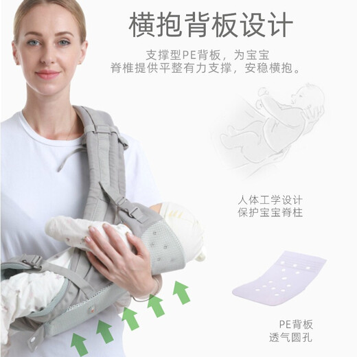KOIBABY baby carrier, waist stool, front and back type, multi-functional and breathable baby carrier, can be used horizontally, light and breathable, blue multi-functional