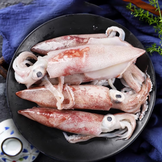 Beauty Awakening Sea Rabbit Full of Seeds Fresh Frozen Seed Pen Tube Fish Large Cuttlefish Small Squid Seed Black Soft Pedal Seafood Aquatic Seed Pen Tube Fish 1Jin [Jin is equal to 0.5 kg] [99% contains seeds]