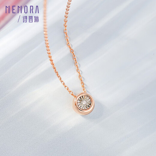 Shipulin 18K gold diamond pendant revealing diamond necklace women's bubble bead pendant 18K gold diamond 18K rose gold