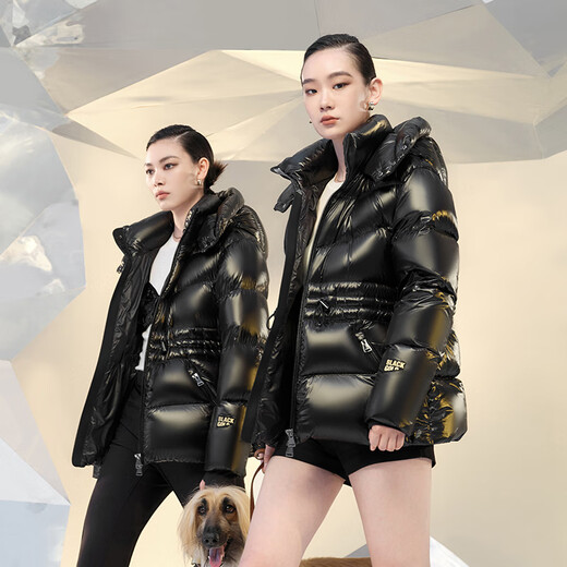 Govan Black Gold Goose Down Jacket Queen 4.0 Five-lattice Women's Short Winter Fashion Down Jacket High Custom Diamond Black M