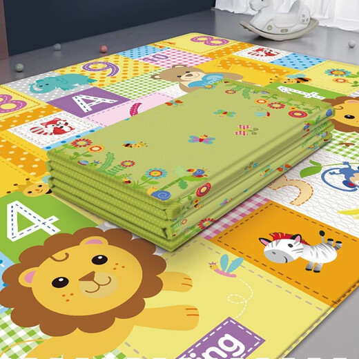 Foldable baby early education thickened baby living room home crawling mat children's foam floor mat crawling folding mat 180*100*1-animal transportation