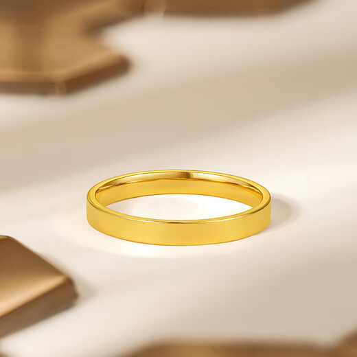 Saturday Fusu Circle Smooth Gold Ring Couple Ring Birthday Gift Price A0110765 No. 16 Approximately 3.22g