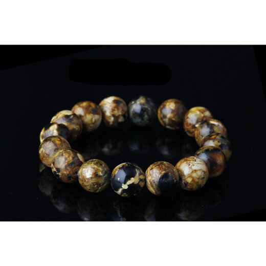 Authentic Fushun amber bracelet, natural amber jewelry, picture color, amber 19MM