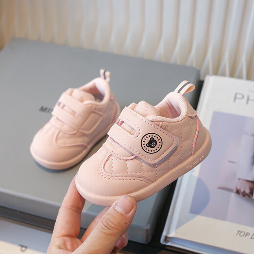 Qisiman Spring and Autumn Baby Toddler Shoes 1 to 2 Years Old Soft Sole Anti-Slip Infant Children's Single Shoes Men's and Women's Sneakers White Shoes 0 Khaki Color 17 Size/Inner Length 12CM