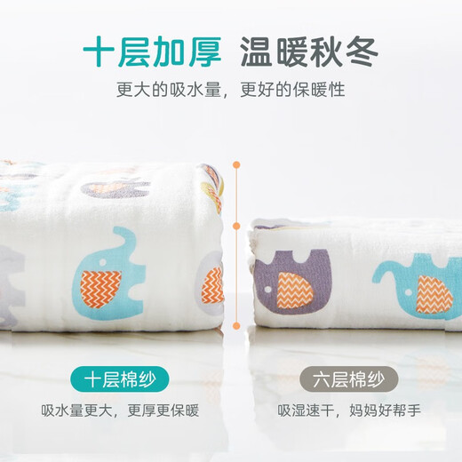 Youmeng 10-layer winter gauze bath towel thickened newborn child towel quilt pure cotton absorbent baby bath towel autumn style fresh strawberry (thick ten-layer gauze) 110*110cm (0-3 year old baby size)