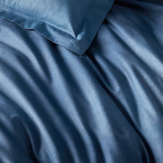 LOVO Luolai Life 100 high-end high-definition Xinjiang long-end cotton pure cotton bedding four-piece set sheet and quilt cover [100 long-end cotton tribute satin] Moonlight-fitting style 1.8 meters bed sheet style (quilt cover 220*240cm)