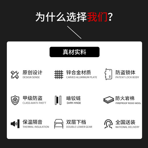 顾好甲级防盗门入户门＋单门子母门安全门+防撬暗铰链＋防火岩棉填充＋人脸识别智能锁 星空灰 2050*1050-2150*960 镶嵌式远程可视智能锁