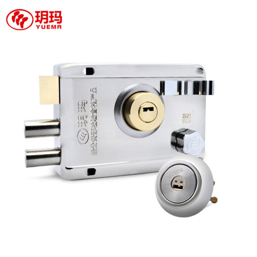 式 玥 outer door lock old-style anti-theft door lock door wooden door iron door lock dual insurance lock 750C-698 left with edges