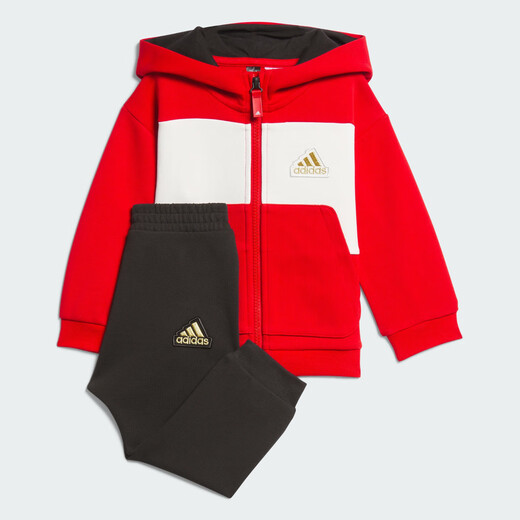Adidas (adidas) Männer- und Mädchenkleidung 2024 Frühling und Herbst Neue Kinder-Set-Modetorte und lässige rote Langarmhose zweiteiler Set JF3881 104