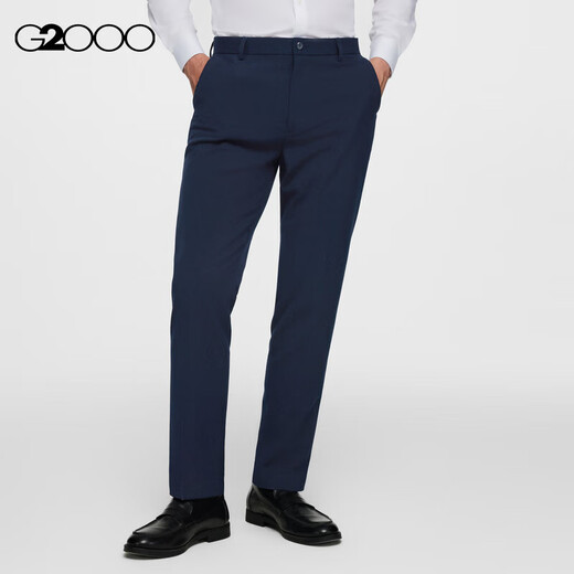 G2000 men's spring and autumn machine washable, easy to care for, crisp and can be worn in all seasons, slim-fitting trousers, black - slim fit 33