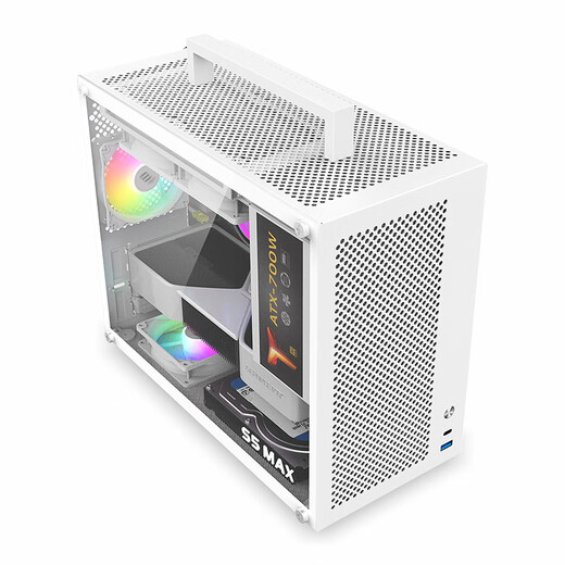 MetalFish S5MAX computer desktop small chassis portable mini desktop multi-mesh cooling supports 180 water cooling black chassis + 3 ARGB fans