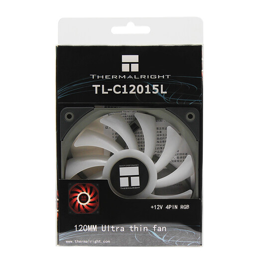 利民Thermalright TL-C12015L 12v RGB 7色风扇薄款风扇12cm散热风扇  TL-C12015L【两只装+4针1分3线】