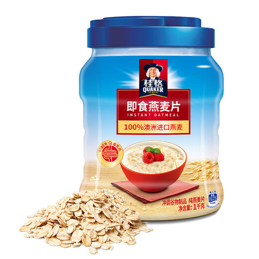 桂格即食燕麦片1000克罐装 FiberQ益生元 早餐搭配 膳食纤维 即食燕麦片1478g*3袋