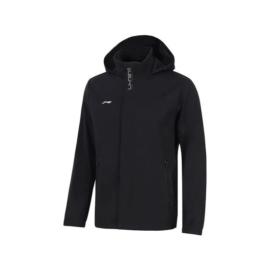 Li ning li ning Windbreaker Jacke klassische Männer lässig und komfortable winddichte Kapuze-Mode-Vielseitigkeitsjacke AfDT753 Schwarz [spritzproofes Männerstil] 3xl