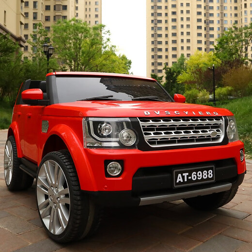 Ai Tong Children's electric car can take a double four-wheel off-road toy car for men and women and children toy car charging remote control four-wheel drive children's car Red dual-wheel drive superwei 12V/remote control/swing