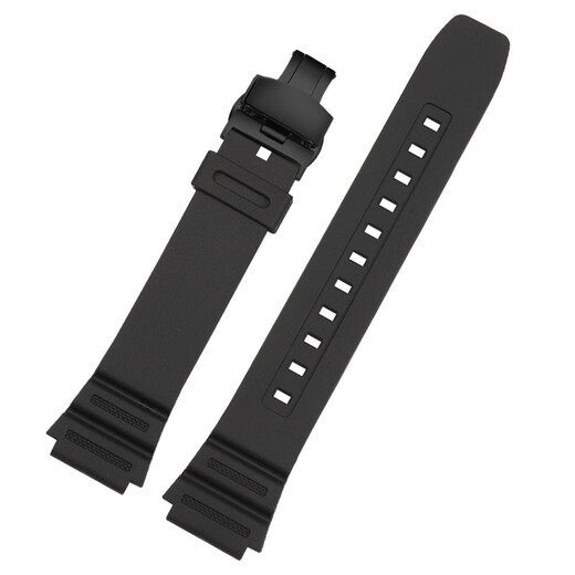 Fannu adapts to Casio small square AE-1200 1300 W-216 protruding resin 18mm silicone watch strap for men (C119) black-black original plastic buckle 18mm