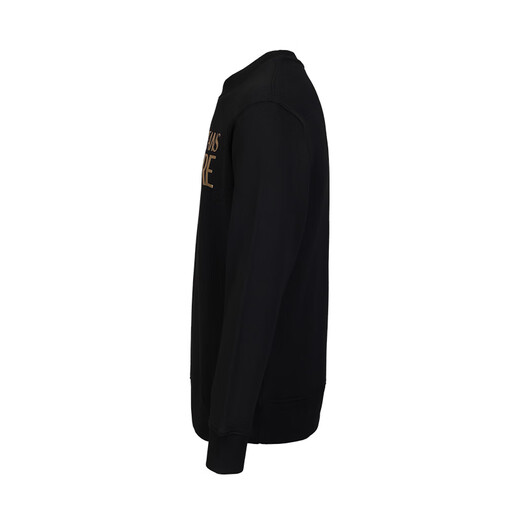 VERSACE JEANS COUTURE奢侈品男装新款秋冬潮流logo纯棉圆领休闲卫衣12132 礼物 黑色 M