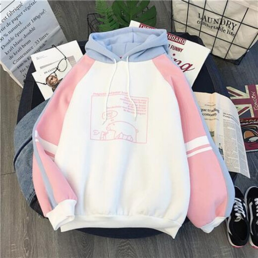 Spring clothes for girls 10 loose coats 11 fifth and sixth grade 12 primary school students 13 Korean style girls 14 older children's sweatshirts 151841 pink sleeves (velvet thickened version) S (70-90Jin [Jin equals 0.5 kg])