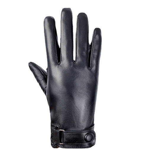 Milechi Guantes de Cuero Genuino Guantes de Cuero cálidos de Invierno para Hombres para Montar en Motocicleta y Conducir Guantes de Piel de Oveja Engrosada de Terciopelo Fino Negro (Delgado) M