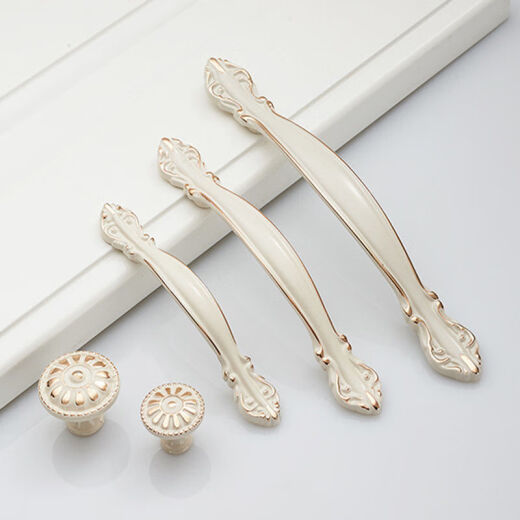 Cabinet handles Cabinet handles European and American style ivory white drawer handles gold inlaid drawer handles modern simple cabinet shoe furniture modern simple cabinet door cabinet hardware ivory white small single hole