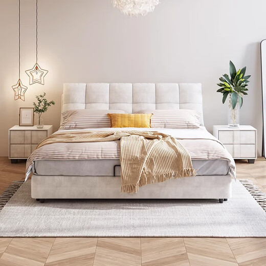 Laisda JD Home Preferred Technology Fleece Fleem Cabry Double Simple Master Bed Свадебная кровать WY-688 1,8 кровати + коврик + шкаф 1