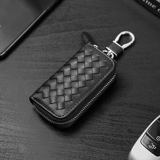 
YOOKDD Business Men's Small Bag Car Key Bag Men and Women Fashion Small Braided Car Key Padlock Bag New Coin Wallet Plaid