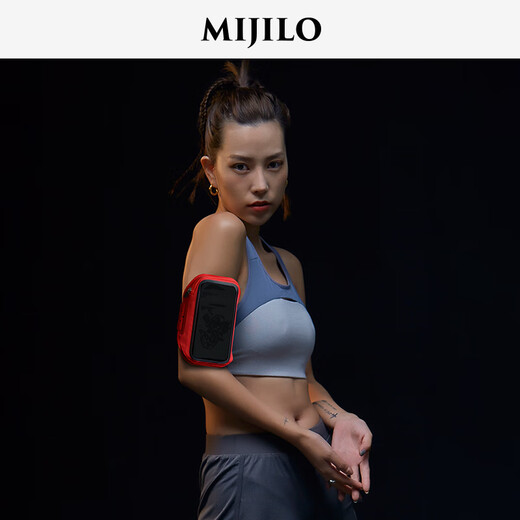 MIJILO touch screen running phone arm bag sports arm bag unisex fitness phone bag wrist bag dark gray