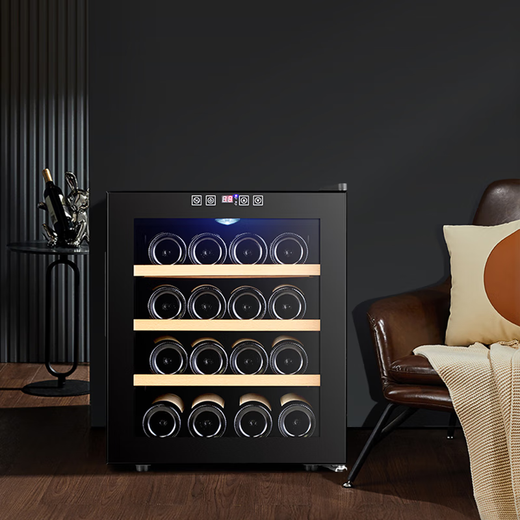 Bacchus red wine cabinet constant temperature wine cabinet home mini small electronic wine cabinet wine foreign wine cabinet built-in storage wine cabinet refrigerated tea cigar cabinet constant humidity living room kitchen light luxury 50L beech wood shelf style 16 pieces
