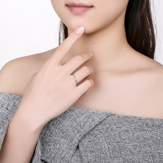 Saturday Fu PT950 platinum ring women's ripple ring PT013549 No. 12, about 0.97g birthday gift