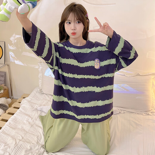
Yalu pajamas women's 2025 new spring and autumn integrated cartoon long sleeve chest pad large size home clothing set 15567 women without breast pad M women (suggested weight 80100 Jin [Jin equals 0.5 kg])