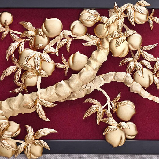 Qin Tinglanjing Regalos de graduación, melocotón y ciruelas, pintura personalizada de aluminio de oro, regalos conmemorativos del Día de Maestros Creativos de alta gama para maestros de escuela 42cm*81cm, melocotón y ciruelas,