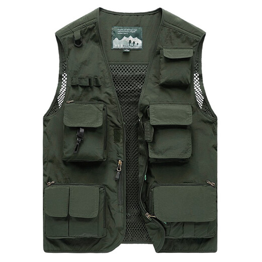 
JP Spring, summer and autumn thin men's vest multi-pocket quick-drying mountaineering photography jacket 9898 9898 khaki L (suitable for 125 Jin [Jin equals 0.5 kg]-140 Jin [Jin equals 0.5 kg])
